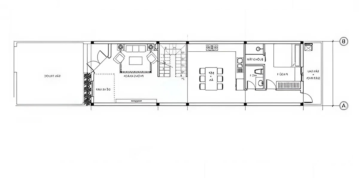 Mặt bằng bố trí công năng tầng 2 của ngôi nhà 2 tầng có thiết kế đơn giản