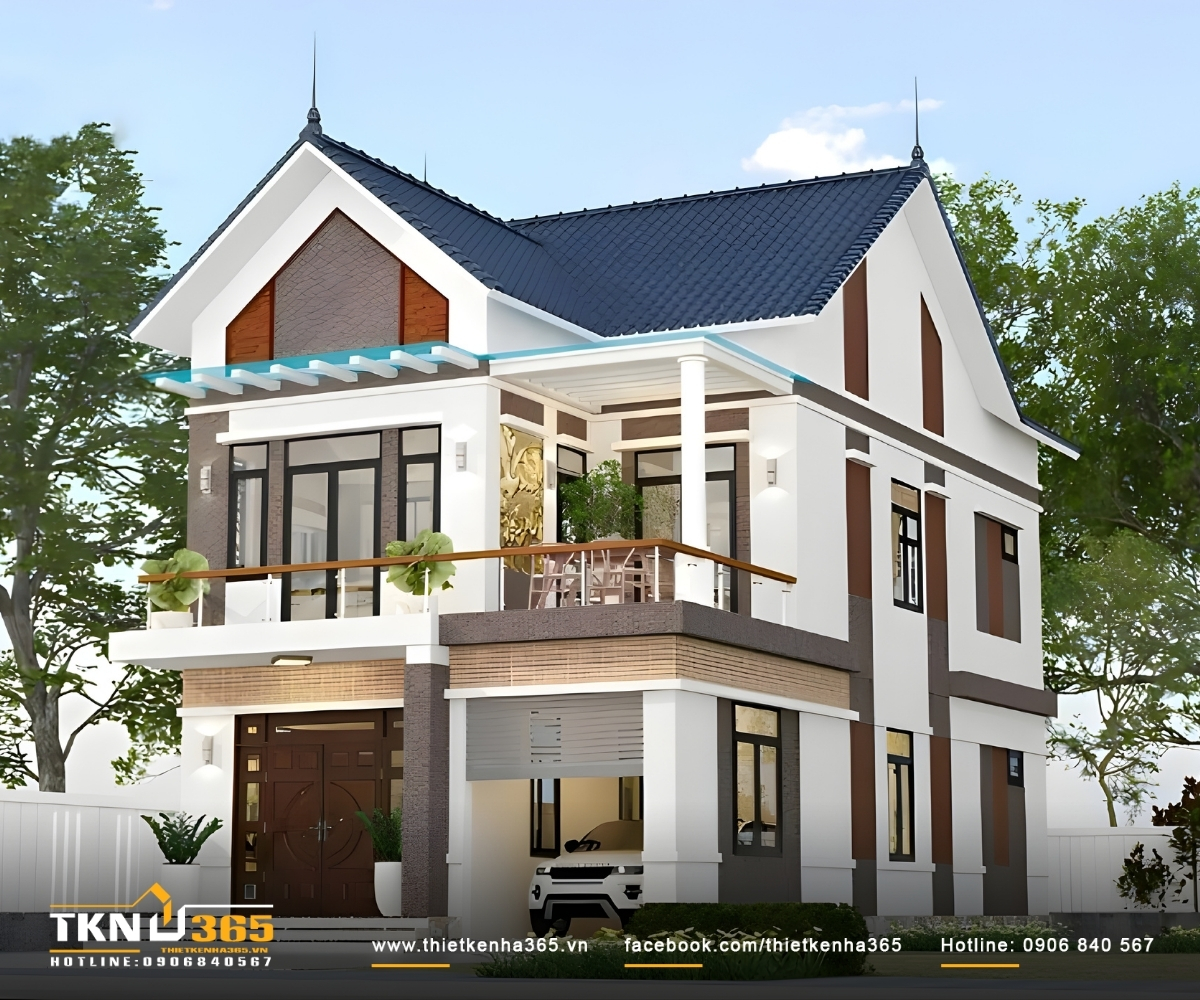 Mẫu thiết kế nhà 2 tầng mái
