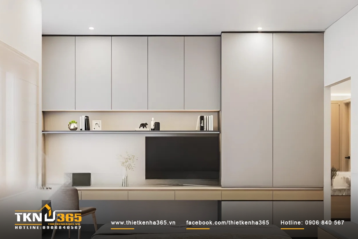 Mẫu thiết kế nhà nhỏ 24m2 sử dụng nội thất âm tường