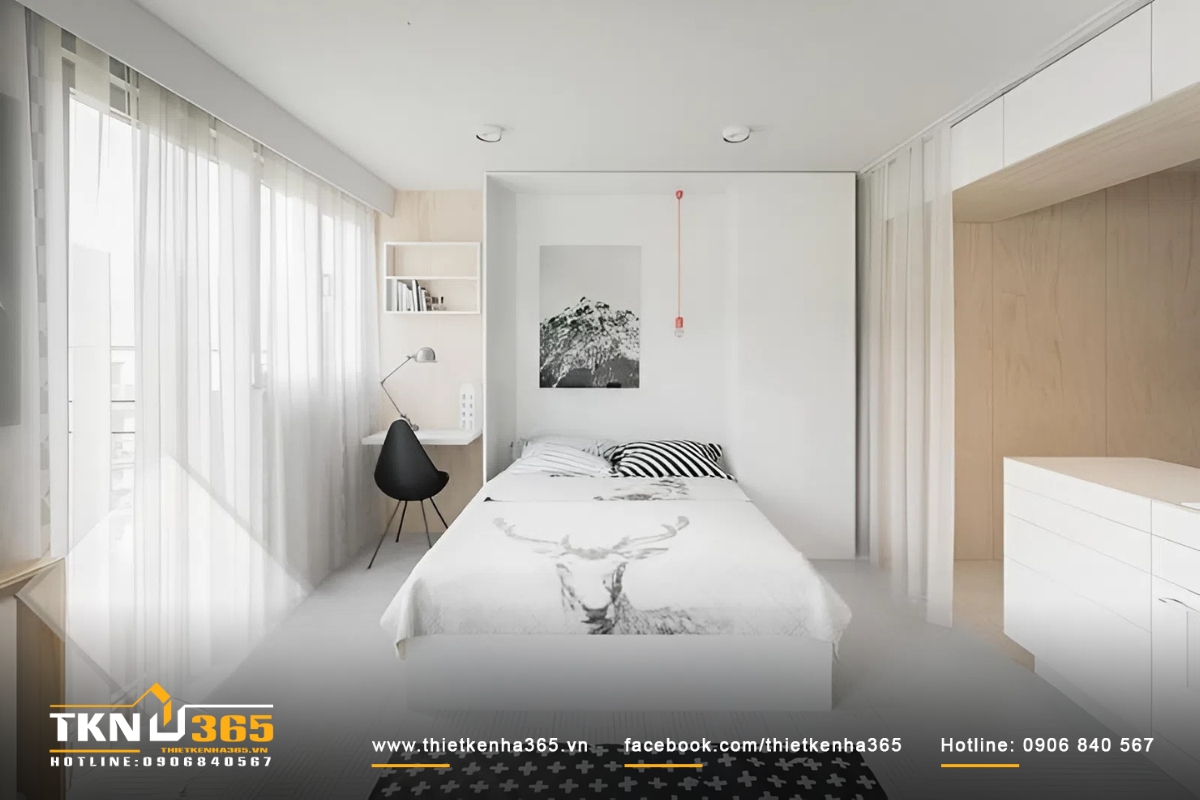 Thiết kế phòng ngủ thông minh cho nhà nhỏ 24m2