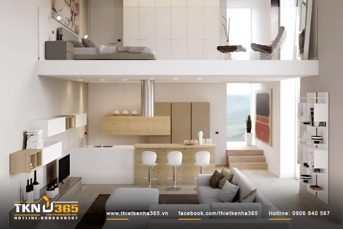 Nhà nhỏ 24m2 nên sơn tường màu sáng để nới rộng không gian