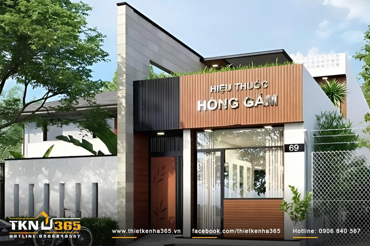 Mẫu nhà ống 1 tầng mặt tiền  kết hợp kinh doanh