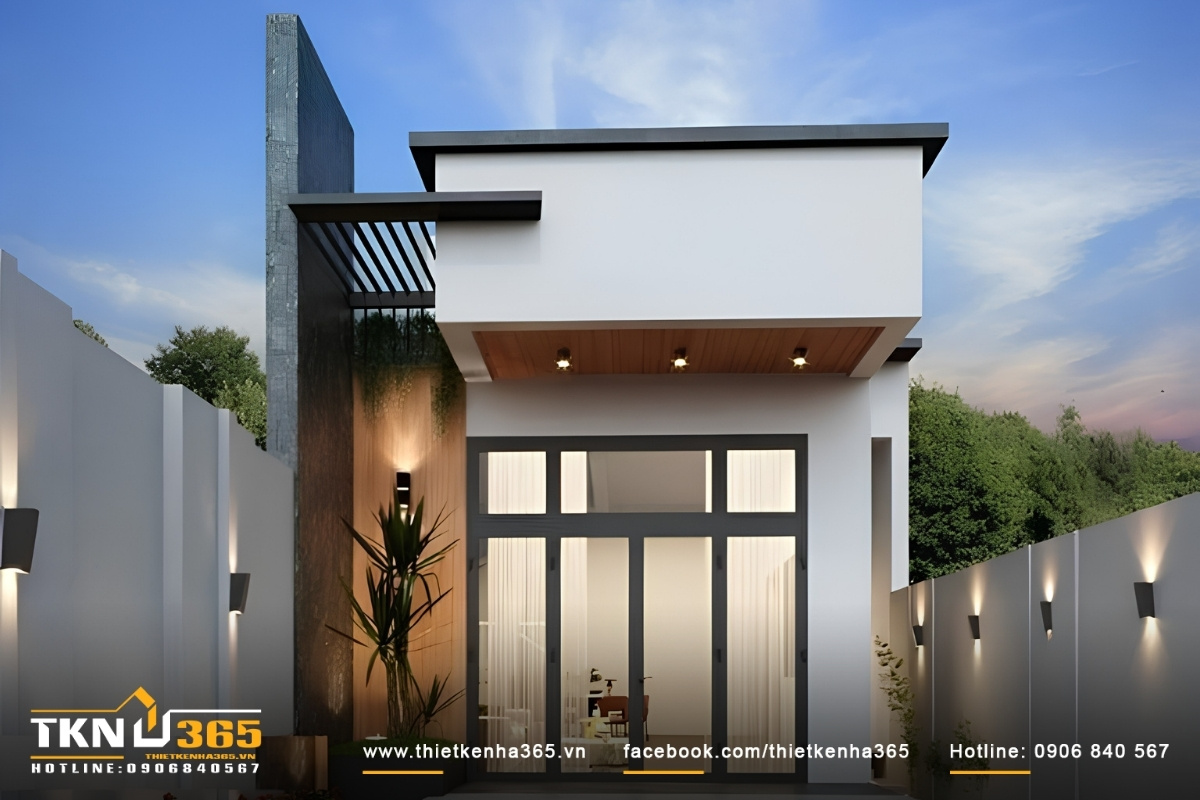nhà ống 1 tầng diện tích 50m2