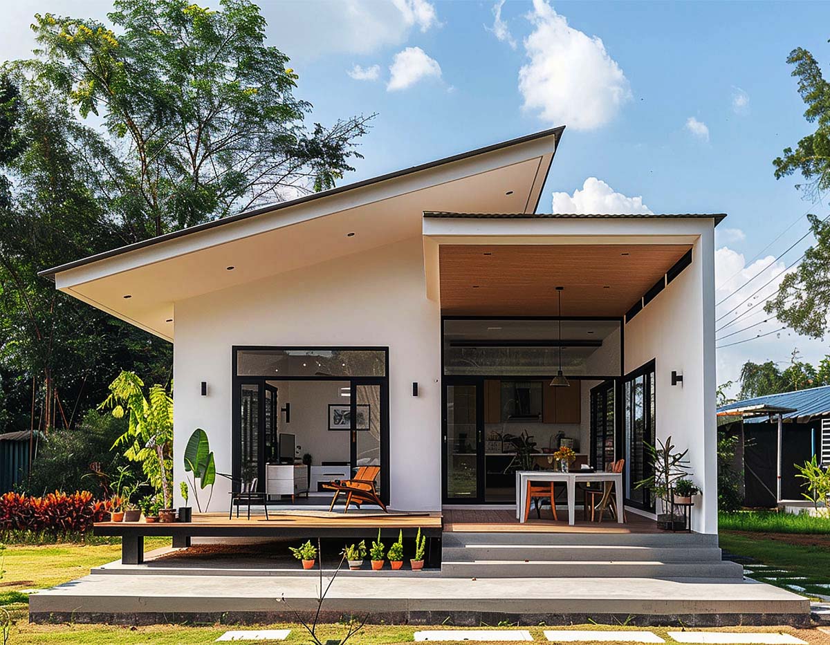 Mẫu thiết kế nhà 1 tầng 3 phòng ngủ 80m2 với phong cách tối giản