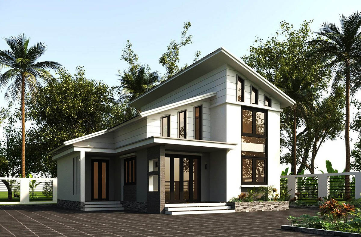 Mẫu nhà 1 tầng 3 phòng ngủ 80m2 có kiến trúc đơn giản nhưng mới lạ
