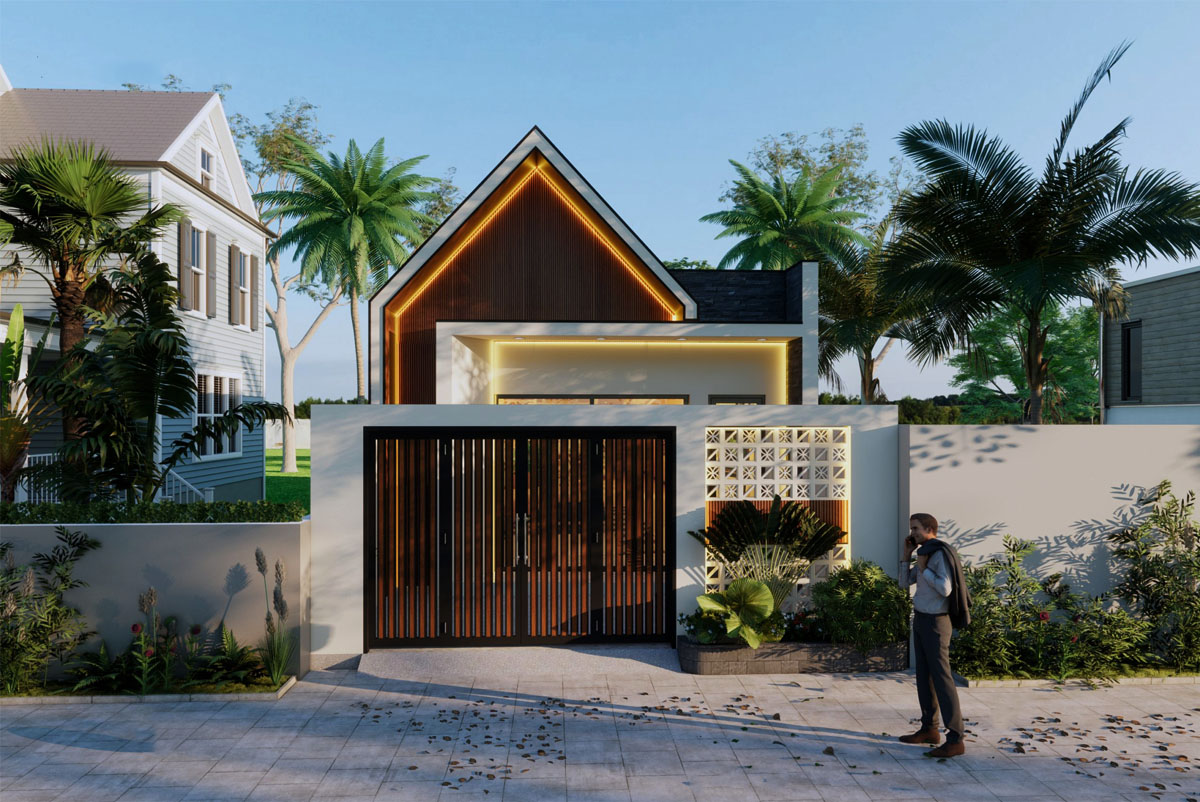 Thiết kế mẫu thiết kế nhà 1 tầng 80m2 ở với kiến trúc trẻ trung, sáng tạo