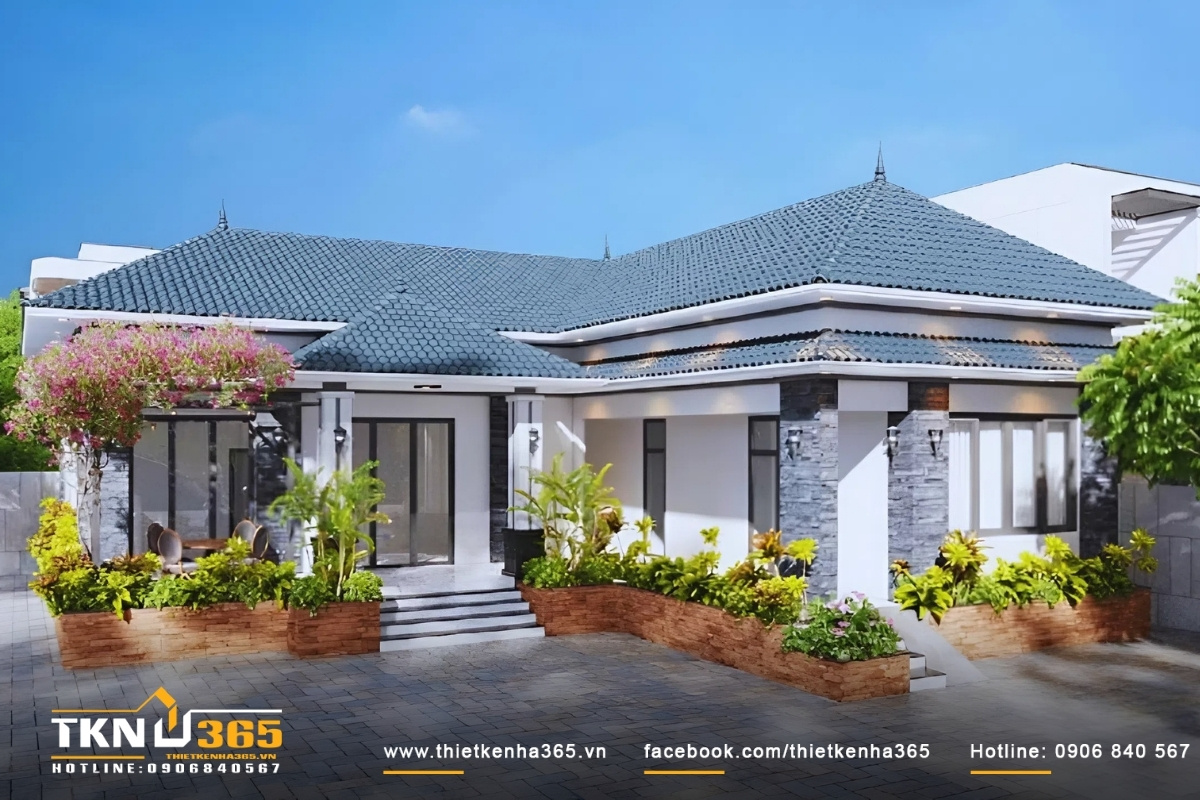 nhà 1 tầng 3 phòng ngủ 5x20m