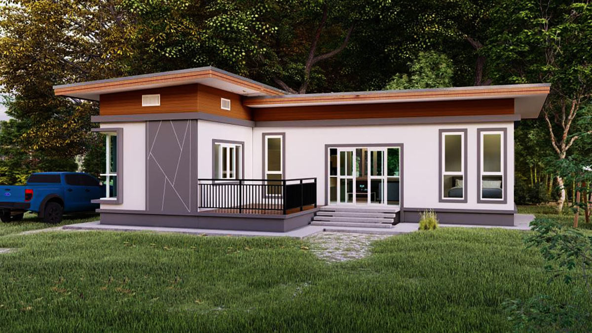 Ngôi nhà cấp 4 mái bằng 66m2 với thiết kế đơn giản