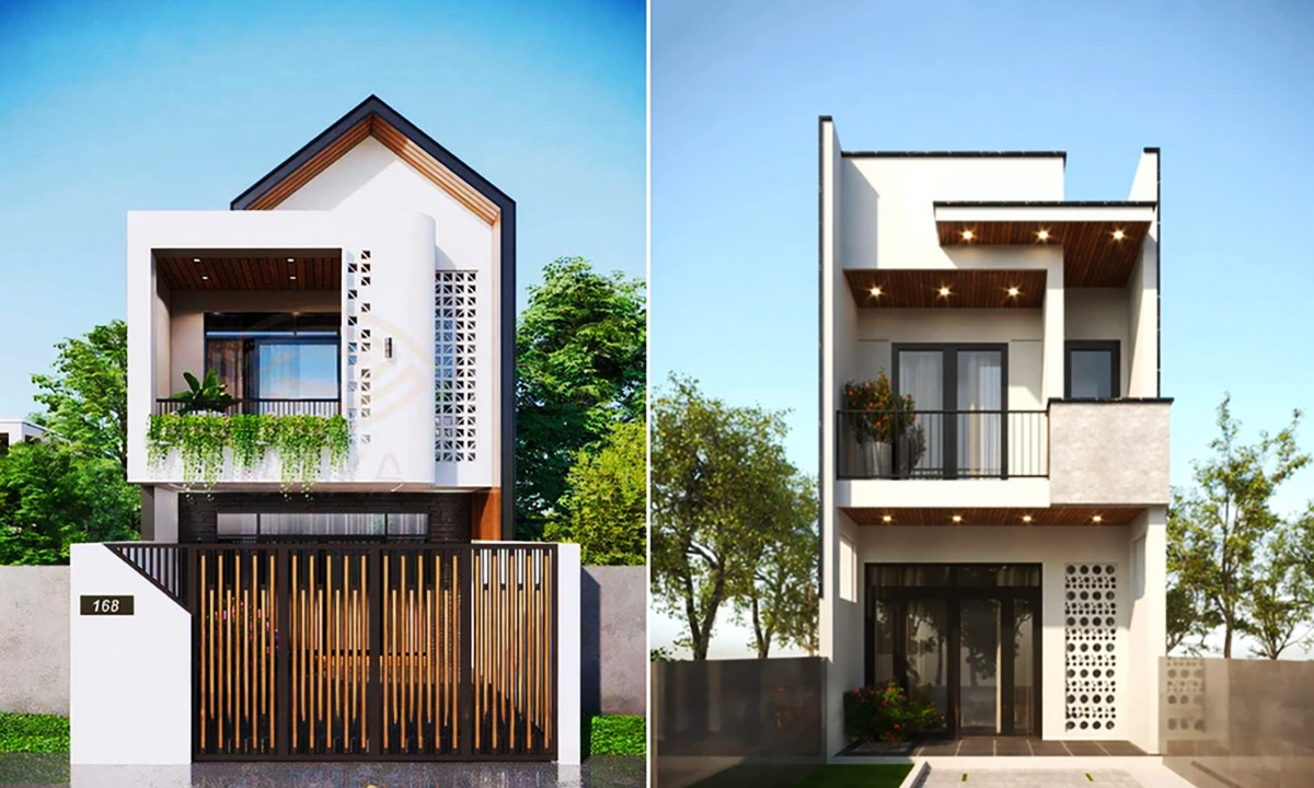 Phong cách mái tôn xéo cũng là một gợi ý độc đáo cho nhà có diện tích nhỏ