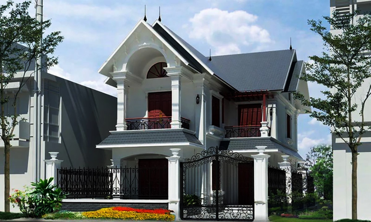 Phong cách thiết kế có thể đơn giản khi xây dựng nhà ống 2 tầng mái tôn