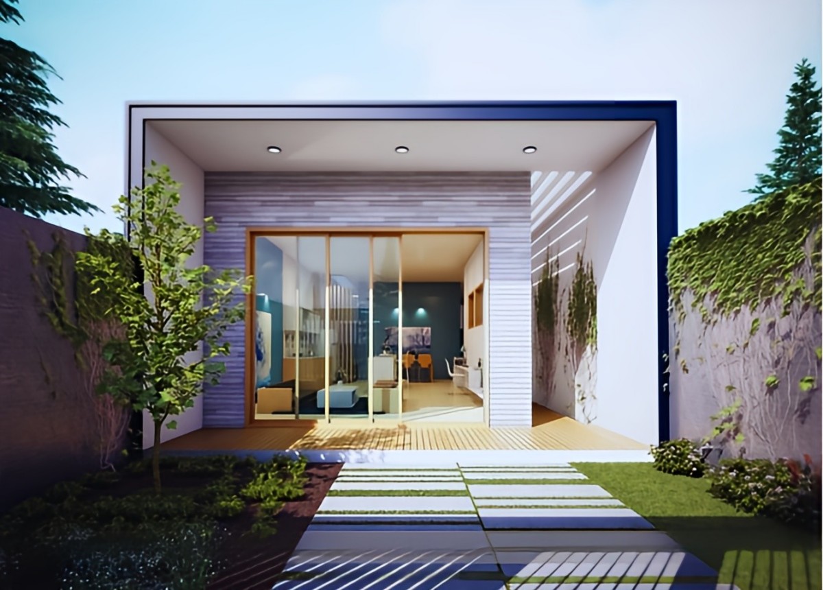 Thiết kế nhà 1 tầng 3 phòng ngủ có sân vườn thoáng đãng