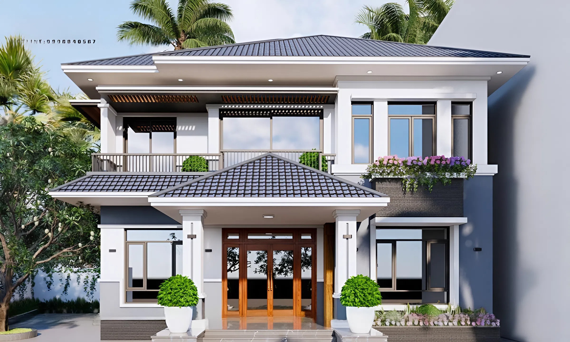 45+ Mẫu thiết kế nhà 120m2 được ưa chuộng nhất năm 2026 25 Ngôi nhà trông cao và rộng hơn khi nhìn từ bên ngoài vào