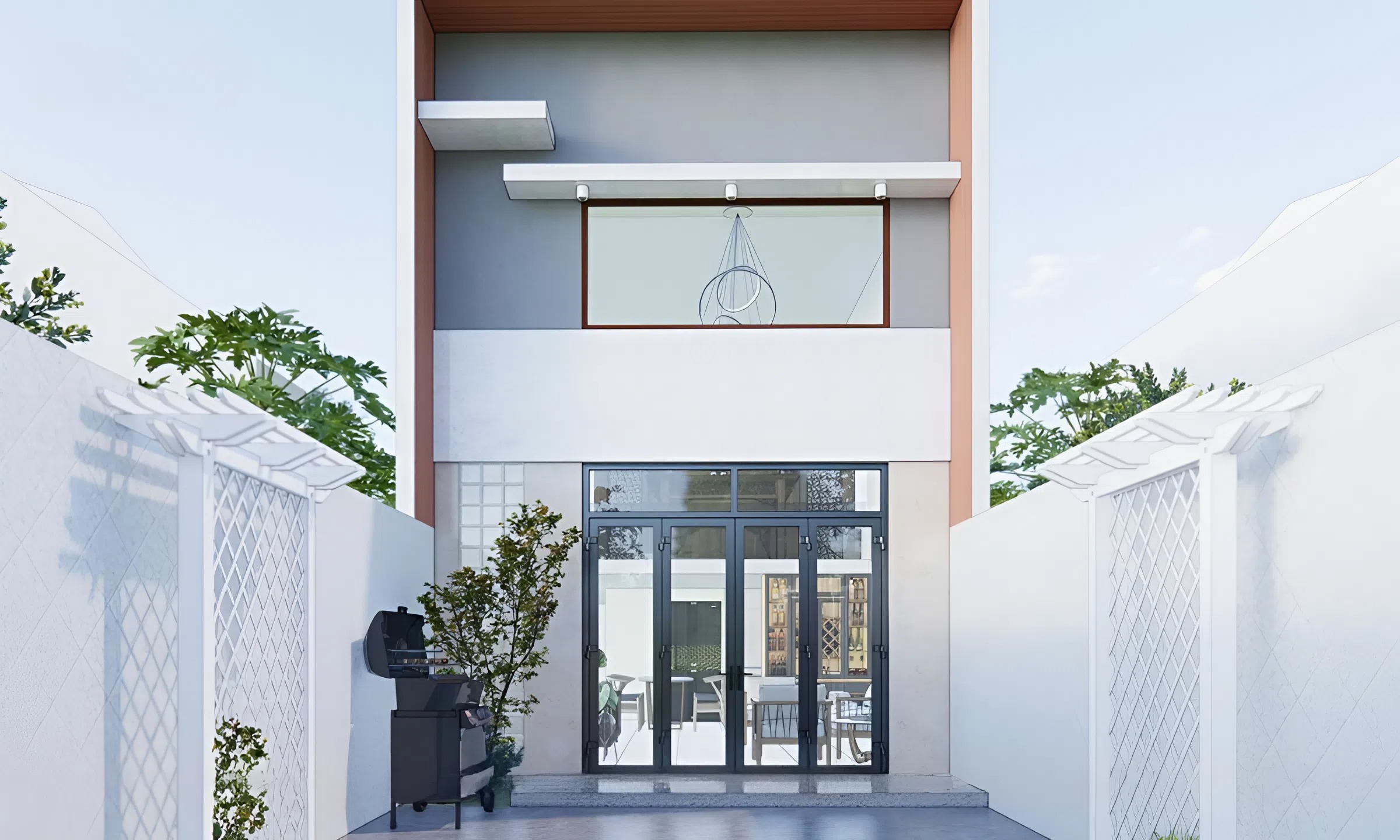 45+ Mẫu thiết kế nhà 120m2 được ưa chuộng nhất năm 2026 8 Mẫu thiết kế nhà 120m2 hiện đại với tone màu nhẹ nhàng, đơn giản nhưng không kém phần sang trọng