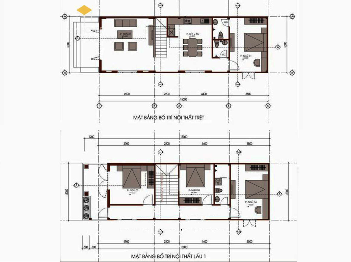 Bố trí mặt bằng công năng của ngôi nhà hai tầng chi phí 400 triệu