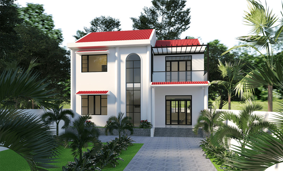 Mẫu thiết kế nhà 2 tầng ở nông thôn nhỏ xinh chi phí 400 triệu