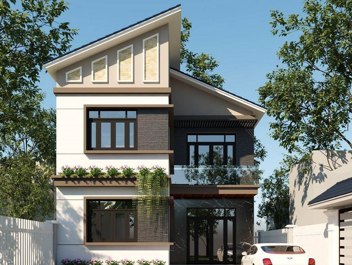 Mẫu nhà mái lệch khác lạ, độc đáo có giá 400 triệu