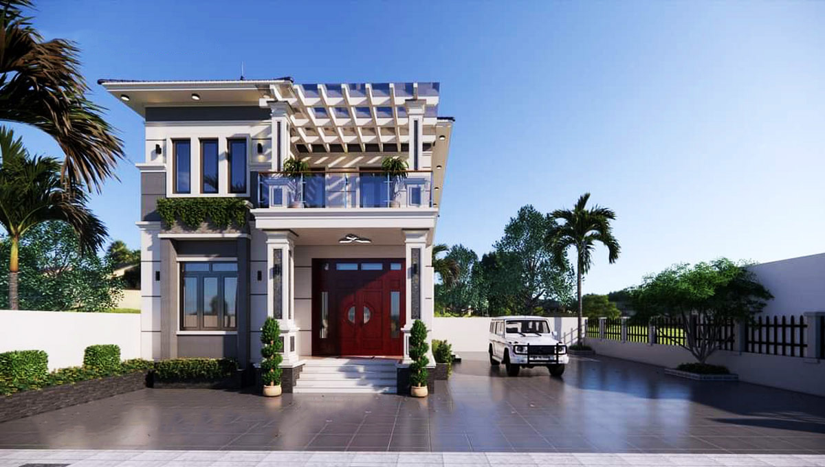 Mẫu nhà 2 tầng ở nông thôn hiện đại chi phí thấp trong khoảng 400 triệu đáng để bạn lựa chọn