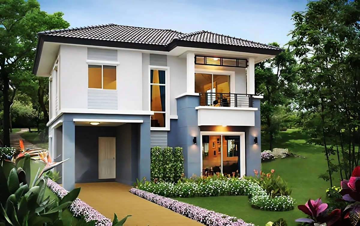 Mẫu nhà 2 tầng 400 triệu với khu vườn rộng mà ai cũng muốn có được