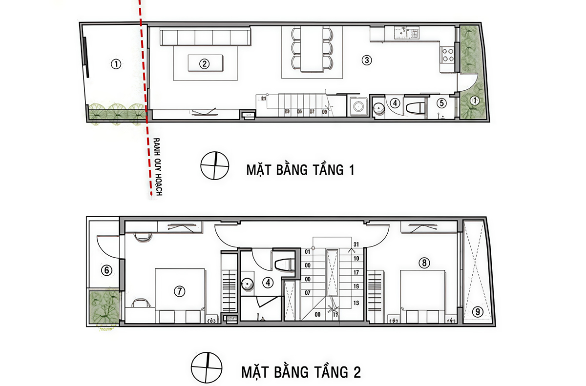 Gợi ý thiết kế nhà 2 tầng giá 400 triệu có 2 phòng ngủ