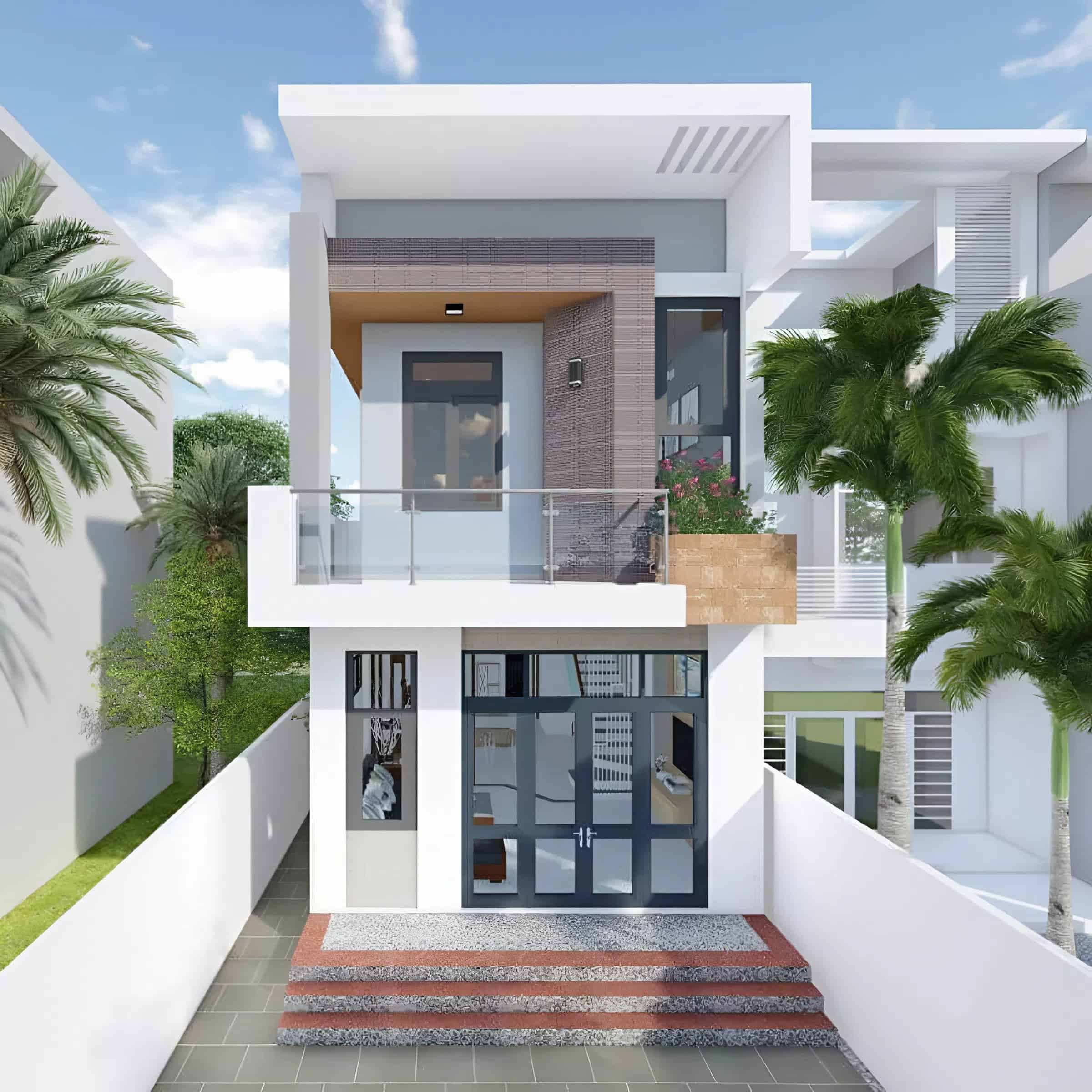 Mẫu thiết kế nhà 30m2 2 tầng trẻ trung hiện đại. (ảnh: sưu tầm)