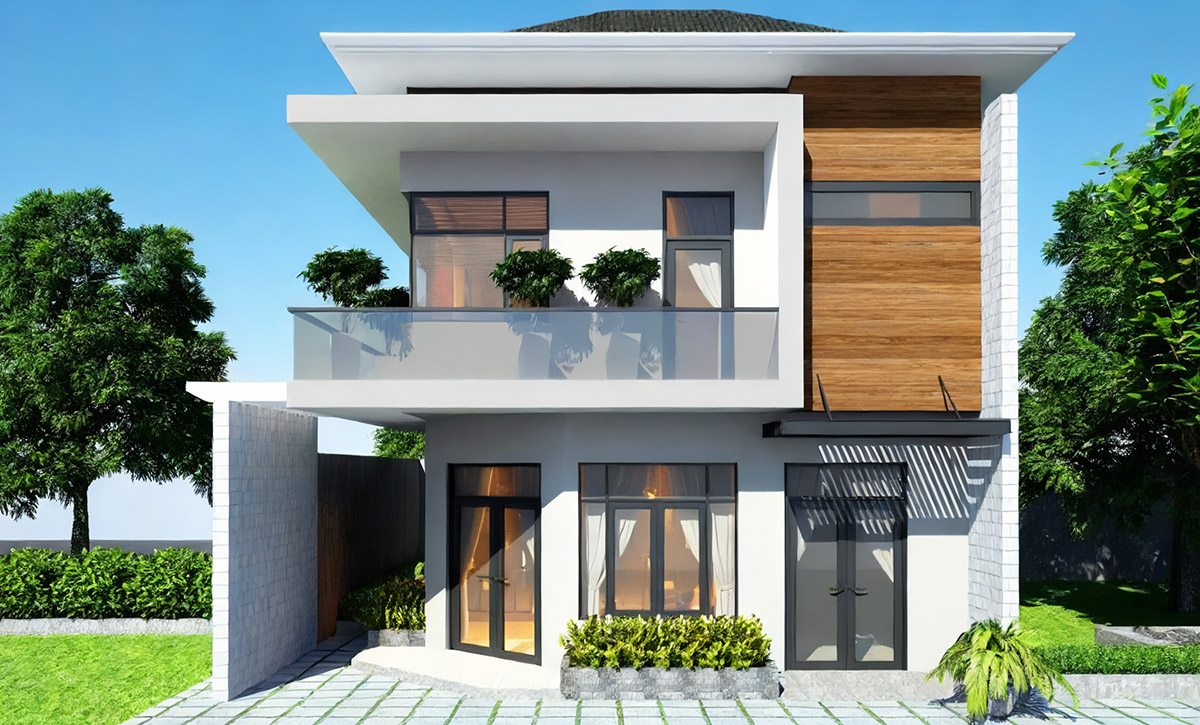 thiết kế nhà 30m2 2 tầng hiện đại