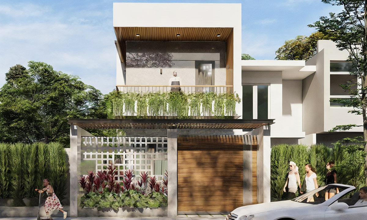 Thiết kế nhà 4x10: Giải pháp tối ưu diện tích 40m2 & Dự toán chi phí 2026 12 Mẫu nhà nhỏ 4x10 được thiết kế 2 tầng vô cùng hiện đại, tinh tế