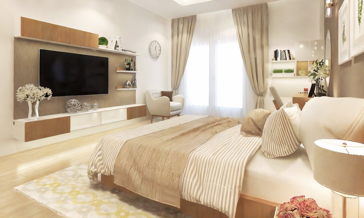 Thiết kế nhà 4x10: Giải pháp tối ưu diện tích 40m2 & Dự toán chi phí 2026 16 Phòng ngủ lớn với đầy đủ công năng