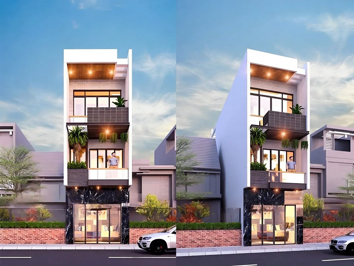 Thiết kế nhà 4x10: Giải pháp tối ưu diện tích 40m2 & Dự toán chi phí 2026 42 Thiết kế nhà 4x10m nhỏ xinh nhưng không kém phần năng động trẻ trung dành cho vợ chồng trẻ