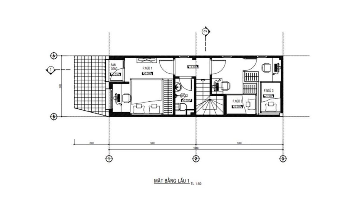 Thiết kế nhà 4x10: Giải pháp tối ưu diện tích 40m2 & Dự toán chi phí 2026 8 Ngôi nhà được thiết kế với 3 phòng ngủ