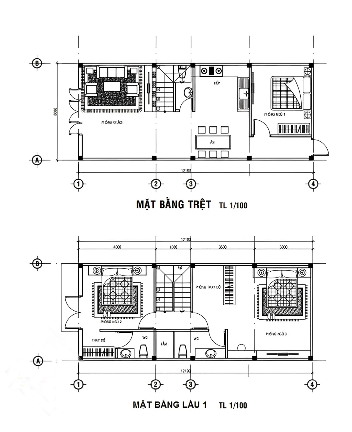 20+ Mẫu Thiết Kế Nhà 5x12m Đẹp Sang Trọng - Kèm Bảng Vẽ Công Năng 13 Bản vẽ thiết kế nhà phố 5x12m 2 tầng 3 phòng ngủ