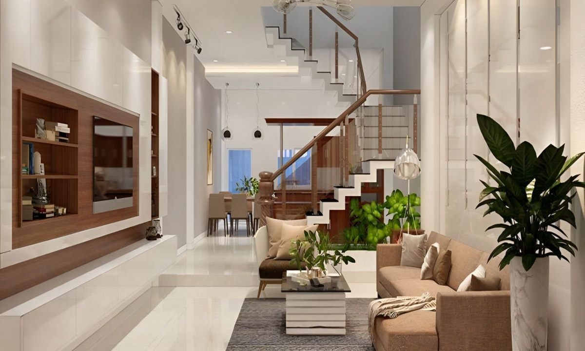 20+ Mẫu Thiết Kế Nhà 5x12m Đẹp Sang Trọng - Kèm Bảng Vẽ Công Năng 21 Cầu thang nhà 5x12m 2 tầng