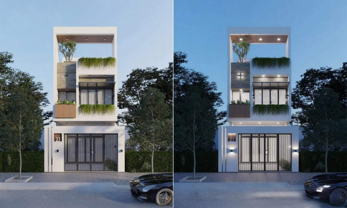 20+ Mẫu Thiết Kế Nhà 5x12m Đẹp Sang Trọng - Kèm Bảng Vẽ Công Năng 4 Mẫu nhà đẹp 5x12m 2 tầng 1 tum đơn giản