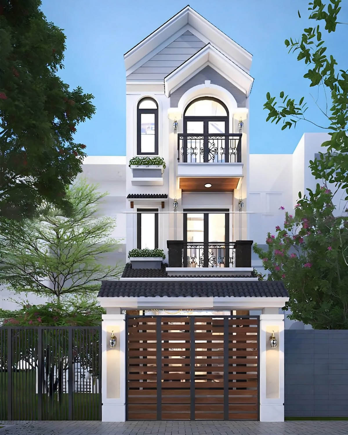 20+ Mẫu Thiết Kế Nhà 5x12m Đẹp Sang Trọng - Kèm Bảng Vẽ Công Năng 8 Mẫu thiết kế nhà ống 5x12 kết cấu 3 tầng phong cách tân cổ điển