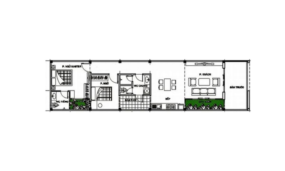 Bản thiết kế nhà 60m2 1 tầng đầy đủ và rõ ràng cho từng thành viên trong gia đình