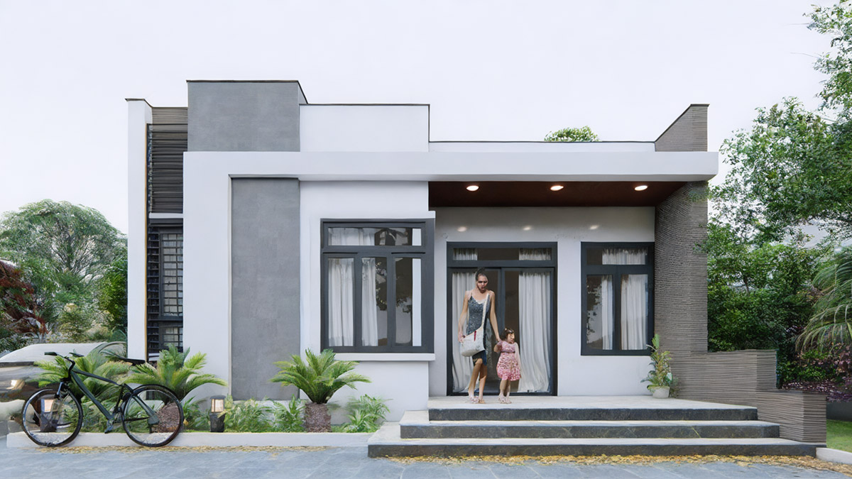 Tận dụng không gian sân vườn rộng rãi mang lại cảm giác ngôi nhà to lớn như biệt thự
