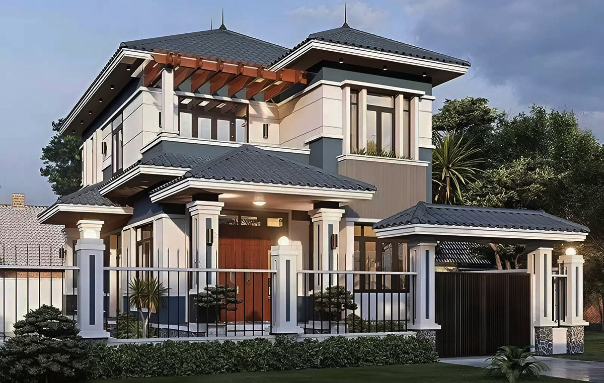 Thiết kế nhà 2 tầng 8x12m có gác lửng sẽ mở rộng không gian sử dụng trong nhà Thiết kế nhà 2 tầng 8x12m có gác lửng sẽ mở rộng không gian sử dụng trong nhà