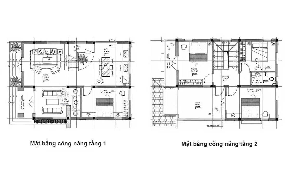 Bản vẽ thiết kế nhà 8x12m 2 tầng có 3 phòng ngủ chi tiết Bản vẽ thiết kế nhà 8x12m 2 tầng có 3 phòng ngủ chi tiết