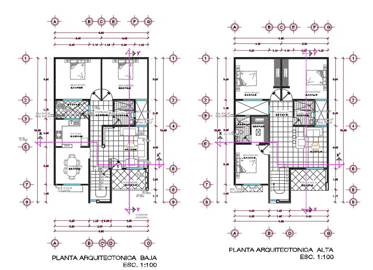 Bản vẽ thiết kế nhà 8x12m 2 tầng có 3 phòng ngủ chi tiết Bản vẽ thiết kế nhà 8x12m 2 tầng có 3 phòng ngủ chi tiết