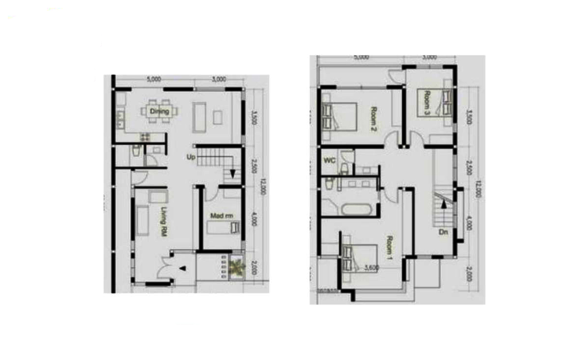 Bản vẽ nhà 2 tầng 8x12 có 4 phòng ngủ 2 Bản vẽ nhà 2 tầng 8x12 có 4 phòng ngủ 2