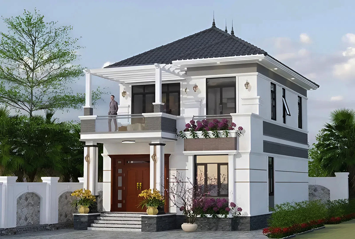 Bên hông nhà có nhiều cửa sổ để lấy ánh sáng Bên hông nhà có nhiều cửa sổ để lấy ánh sáng