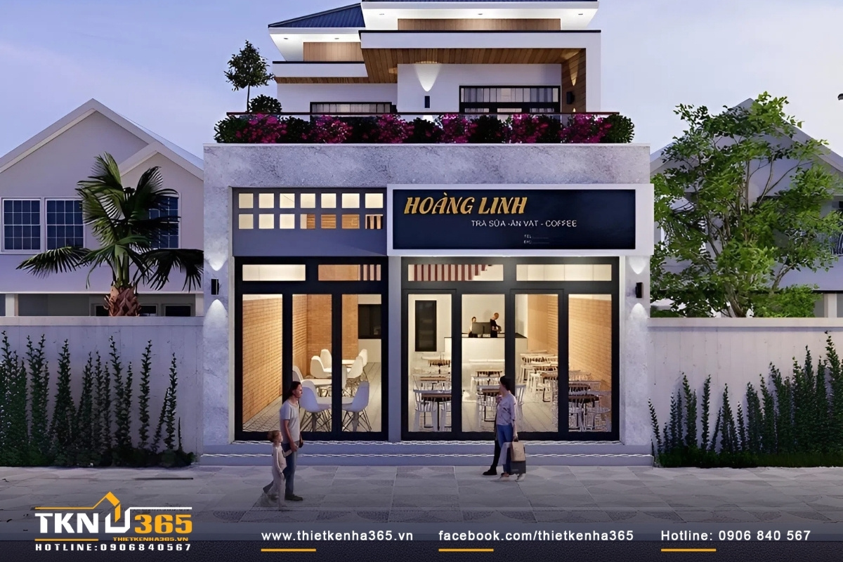 10+ Mẫu thiết kế nhà ở kết hợp kinh doanh đẹp, sang trọng 2026 16 Mẫu nhà mặt phố kinh doanh 2 tầng kết hợp cửa hàng ăn uống đẹp hiện đại