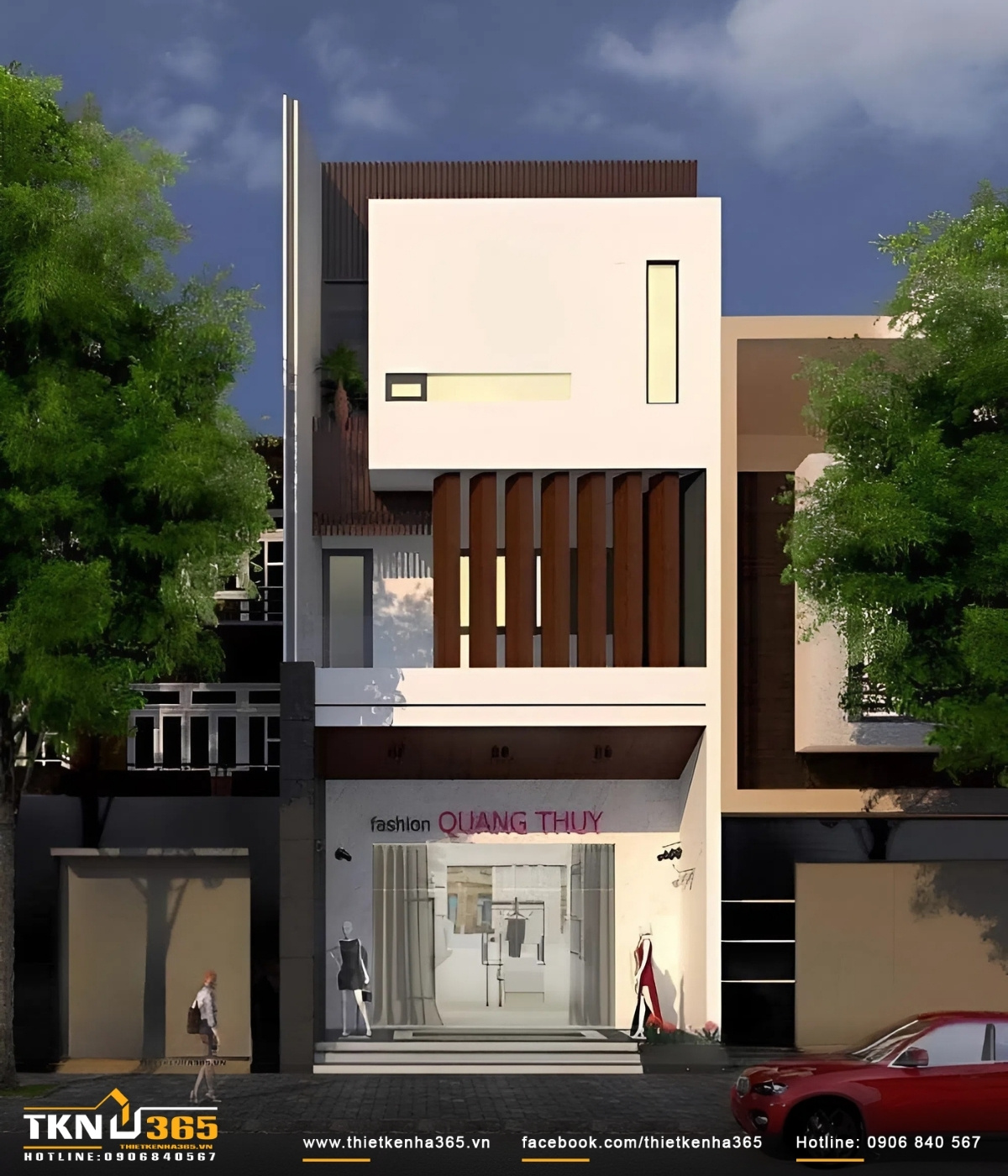 10+ Mẫu thiết kế nhà ở kết hợp kinh doanh đẹp, sang trọng 2026 10 Mẫu thiết kế nhà ống mặt phố kinh doanh cửa hàng quần áo kết cấu 3 tầng