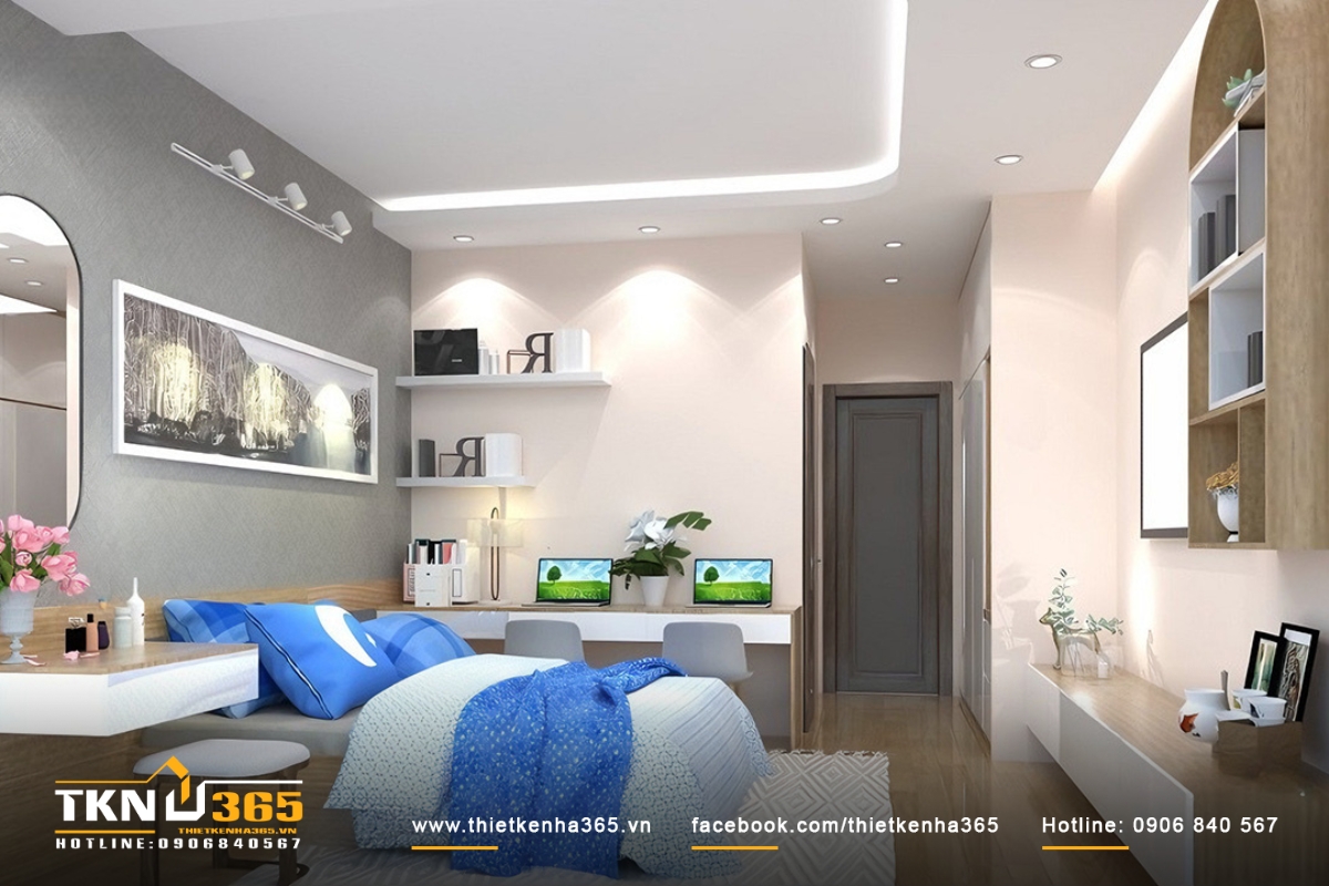 Phòng ngủ với thiết kế đơn giản, tinh tế