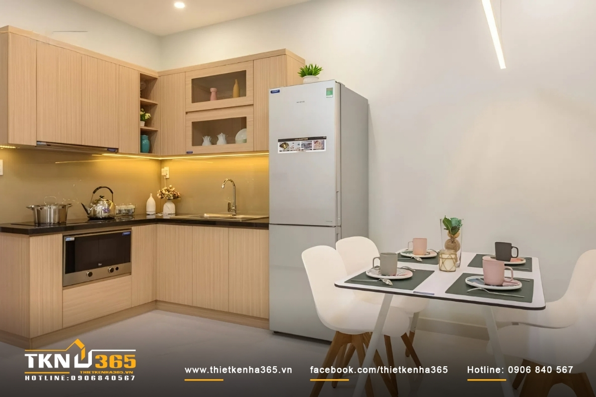 Thiết kế nội thất phòng bếp chung cư 64m2