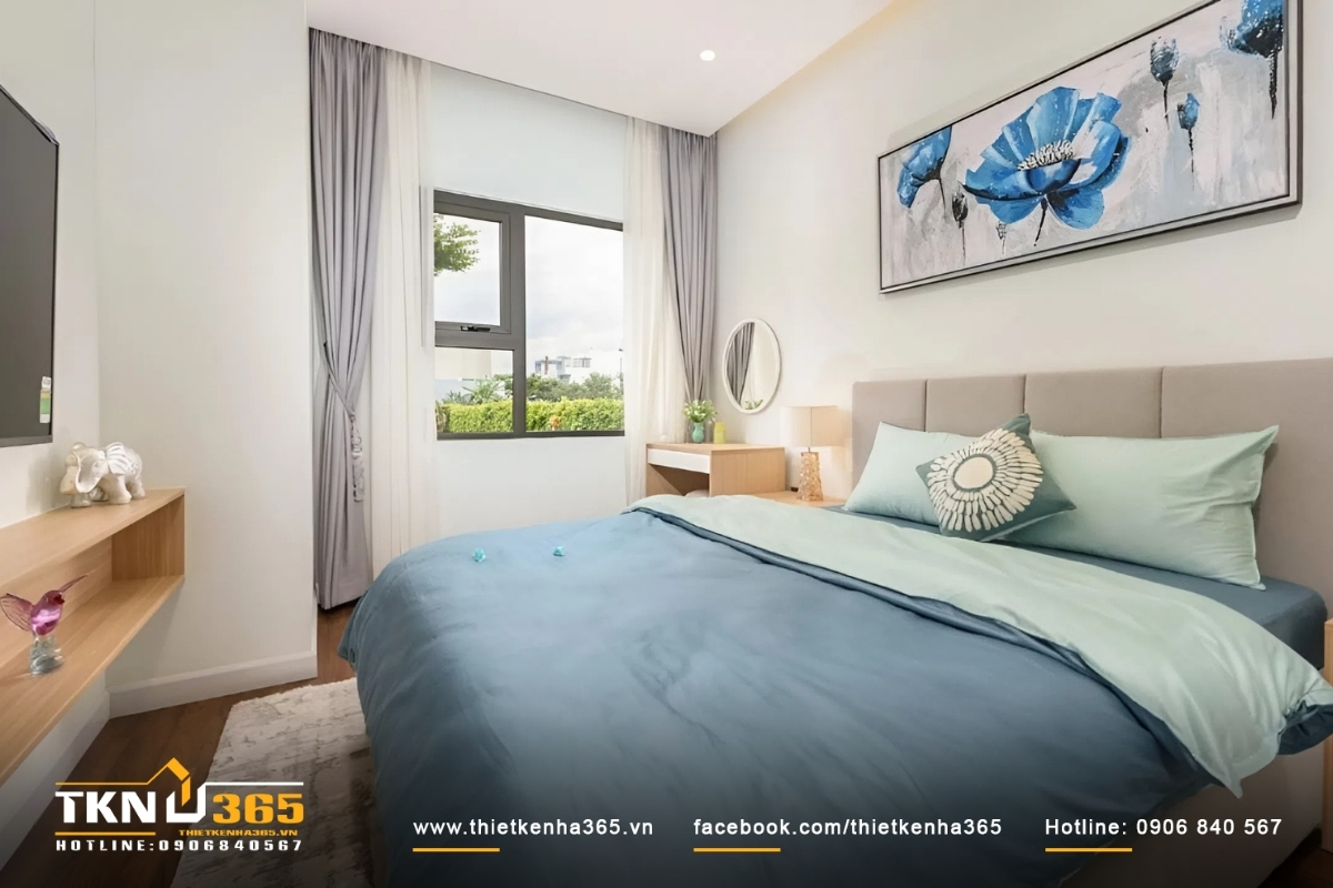 Thiết kế nội thất phòng ngủ chung cư 64m2