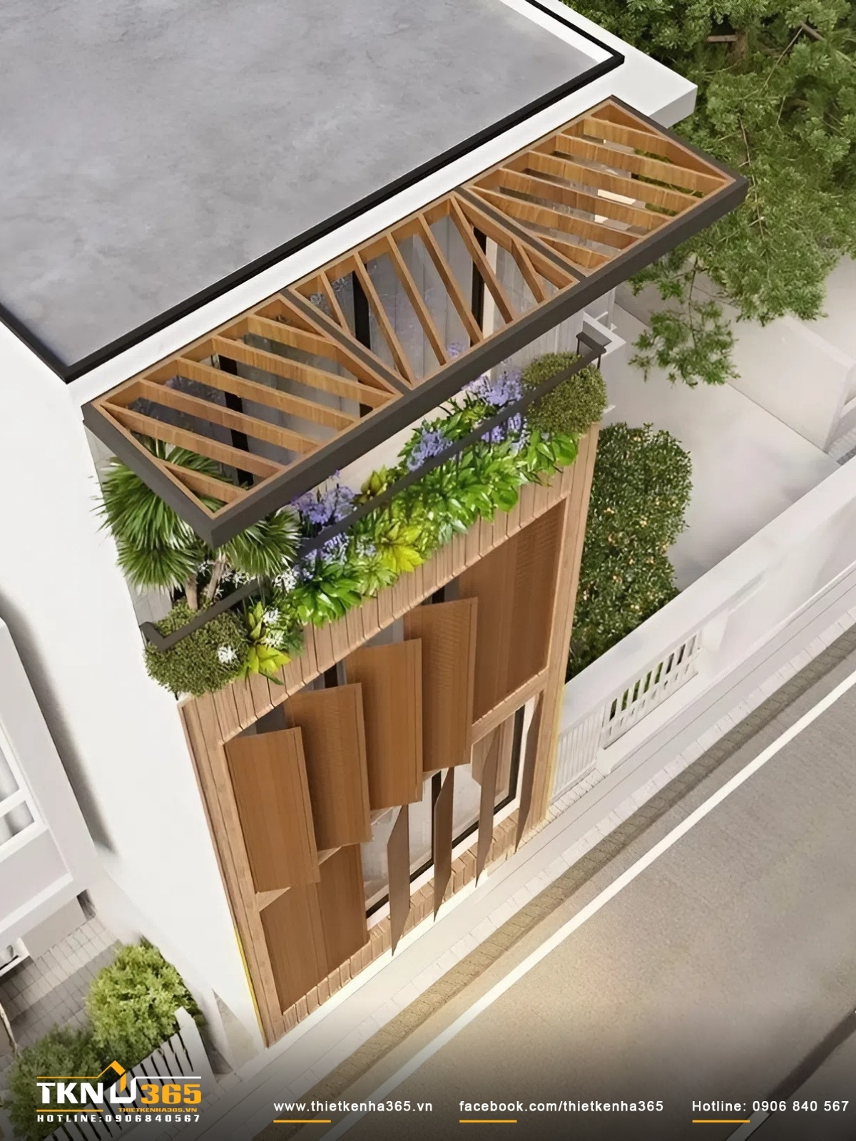 Thiết kế thi công nhà phố 4 tầng 6x18m cho chị Dung ở Quận 12 3 Mặt tiền nhà phố 6m được xử lý theo phong cách hiện đại