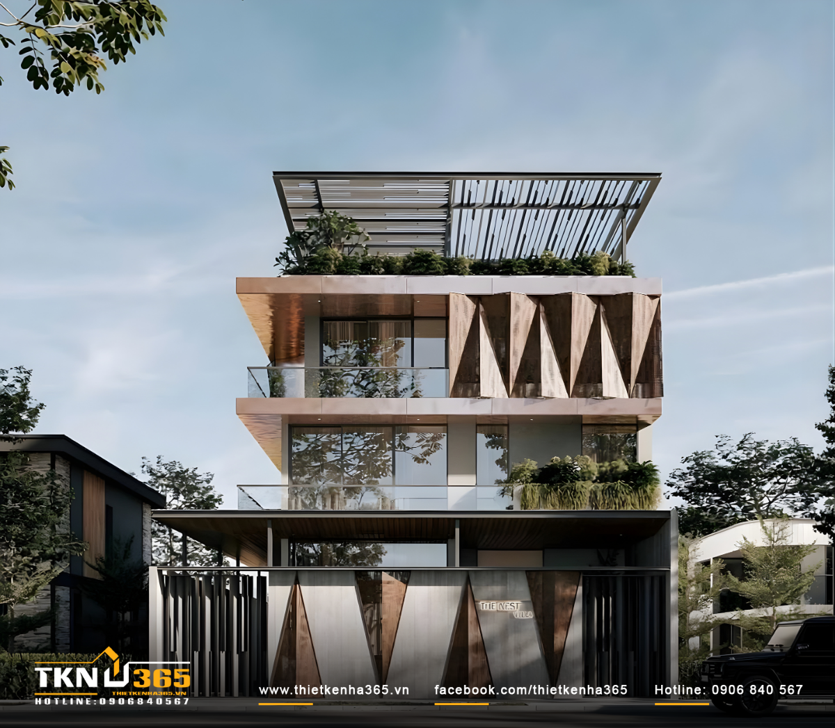Mẫu thiết kế biệt thự 4 tầng đẹp, sang trọng khẳng định đẳng cấp gia chủ 2 Thiết kế biệt thự 4 tầng theo phong cách hiện đại