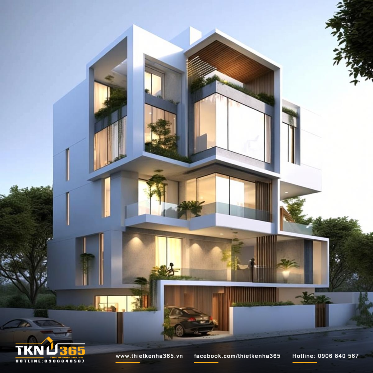 Mẫu thiết kế biệt thự 4 tầng đẹp, sang trọng khẳng định đẳng cấp gia chủ 8 Thiết kế biệt thự 4 tầng tích hợp thang máy trong nhà
