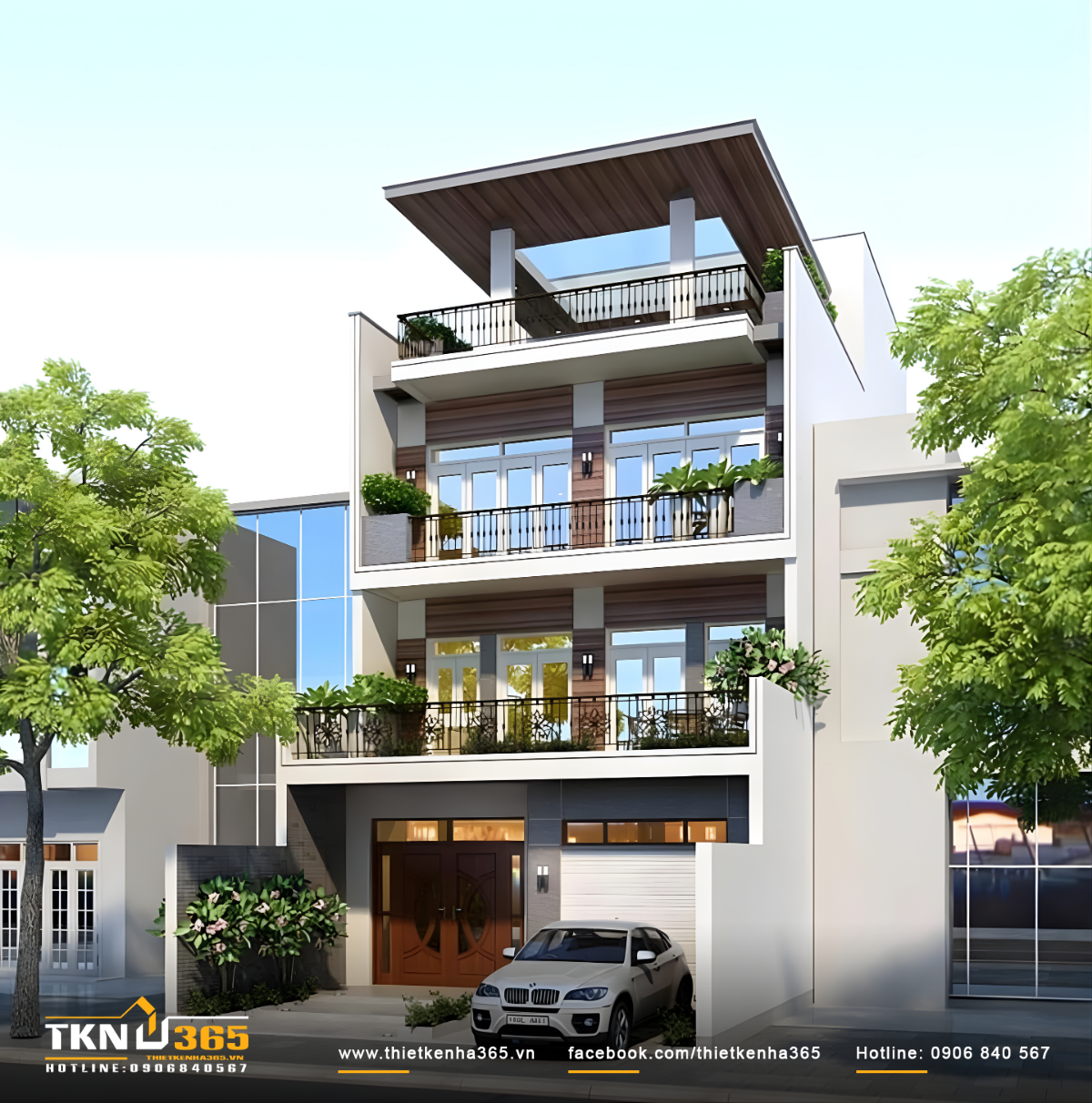 Mẫu thiết kế biệt thự 4 tầng đẹp, sang trọng khẳng định đẳng cấp gia chủ 10 Thiết kế biệt thự 4 tầng ở các khu đô thị đông dân cư