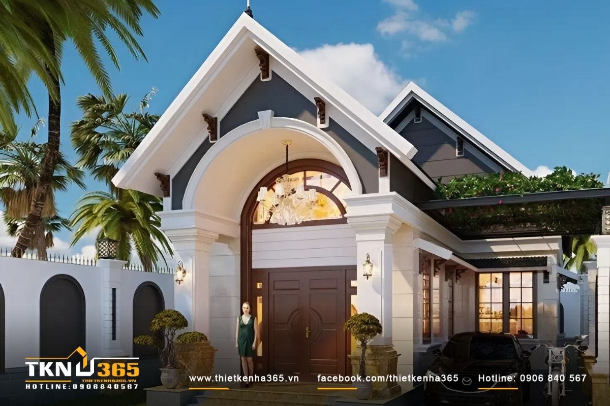 20+ Mẫu nhà cấp 4 mái Thái vạn người mê, đẹp nhất 8 Mẫu nhà cấp 4 giả mái thái đẹp mắt, với sự kết hợp giữa gạch thông thường với đá hoa cương